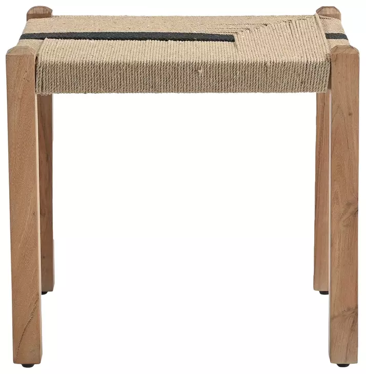 Delmar Natural and Black Rectangular Ottoman Stool