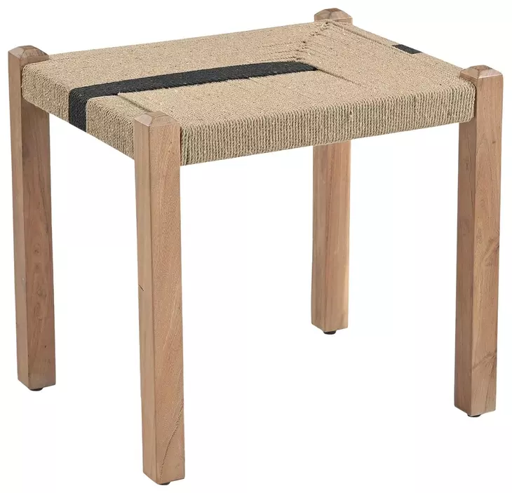 Delmar Natural and Black Rectangular Ottoman Stool