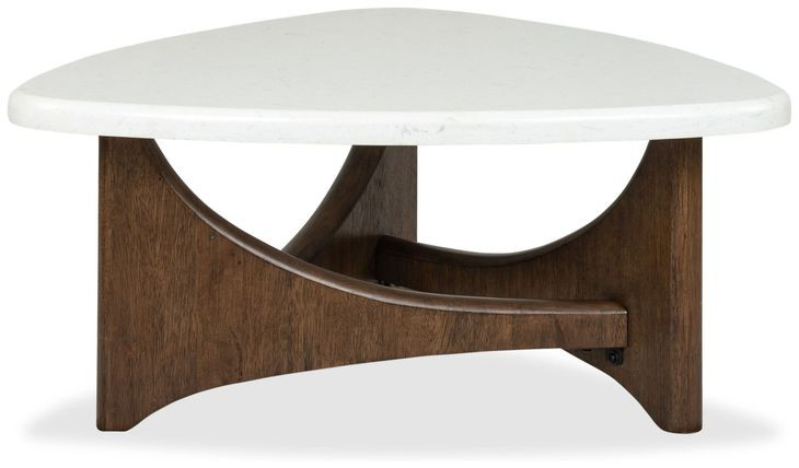 Elowen Vale Turkish Coffee and White Triangular Marble Top Cocktail Table