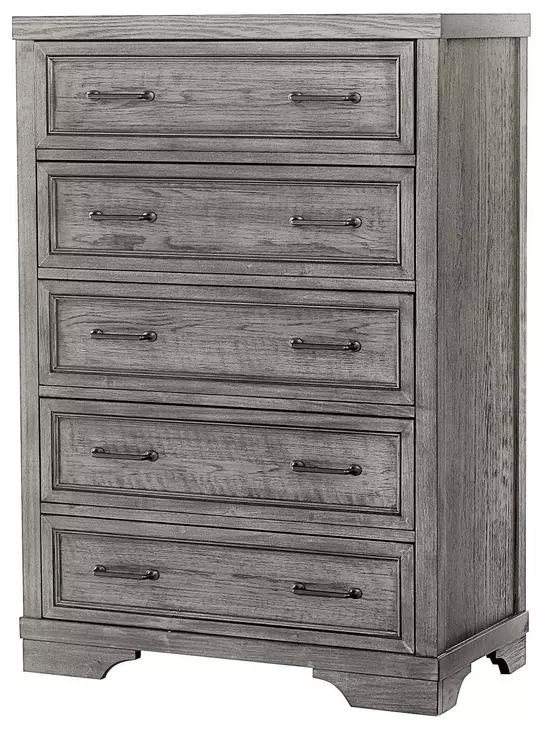 Foundry Brushed Pewter 5 Drawer Chest