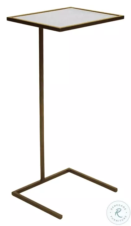 Fncmam Bronze And Antique Mirror Top Rectangular Cigar Accent Table