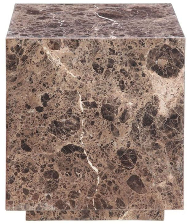 Giza Dark Emperador Square Marble Top Side Table