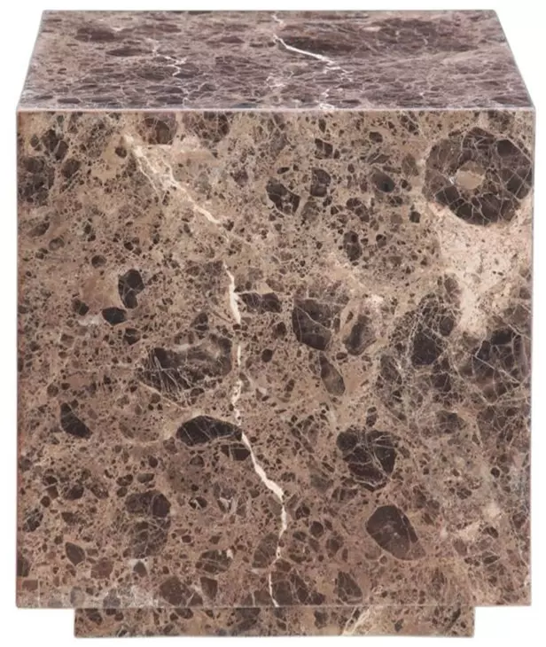 Giza Dark Emperador Square Marble Top Side Table