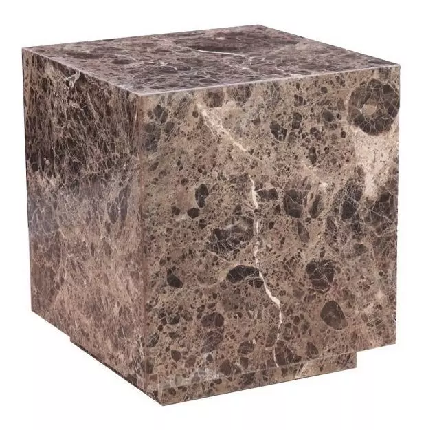 Giza Dark Emperador Square Marble Top Side Table