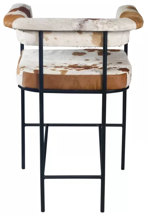 Charleston Beige and Brown Leather Upholstered Counter Height Chair