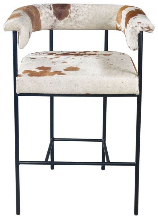 Charleston Beige and Brown Leather Upholstered Counter Height Chair