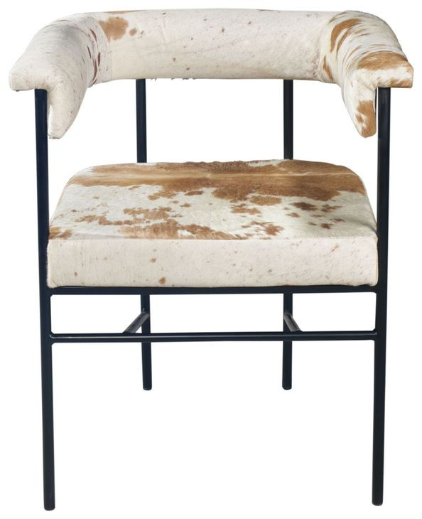 Charleston Beige and Brown Leather Upholstered Arm Chair