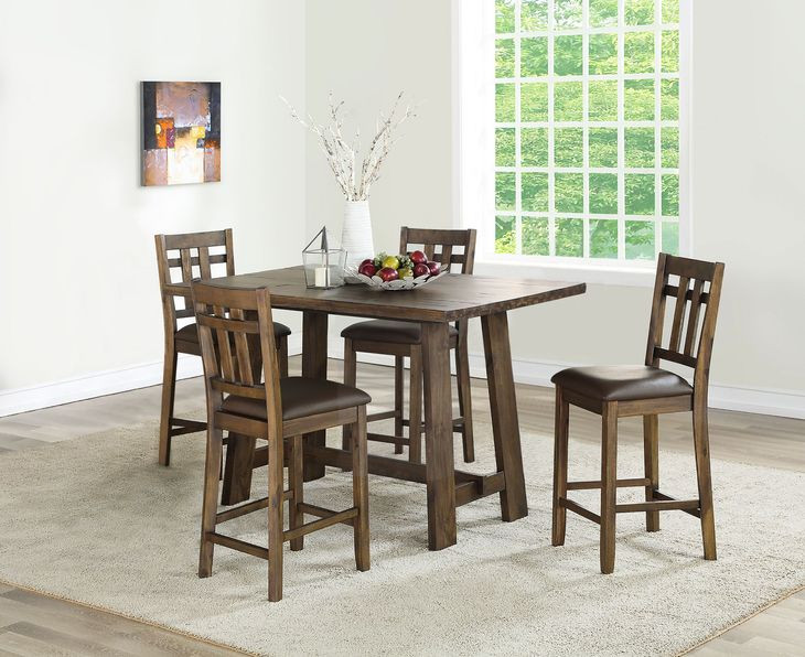 Saranac Brown 5 Piece Dining Set