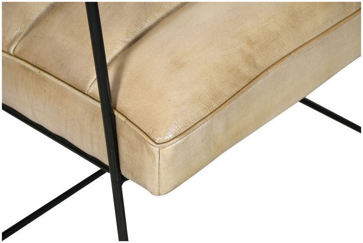 Melbourne Antique Ivory Leather Accent Chair