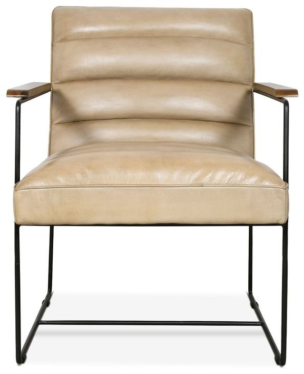 Melbourne Antique Ivory Leather Accent Chair