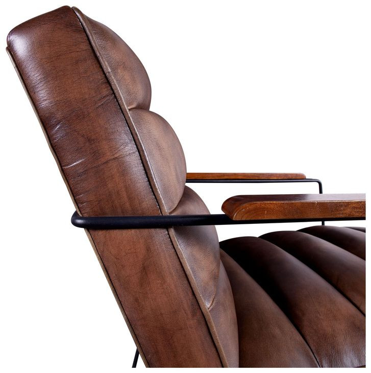 Melbourne Antique Whiskey Leather Accent Chair