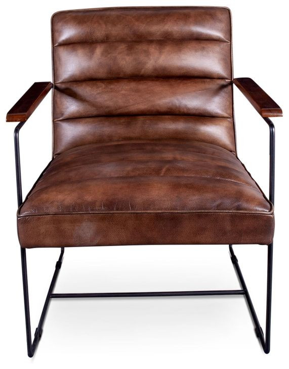 Melbourne Antique Whiskey Leather Accent Chair
