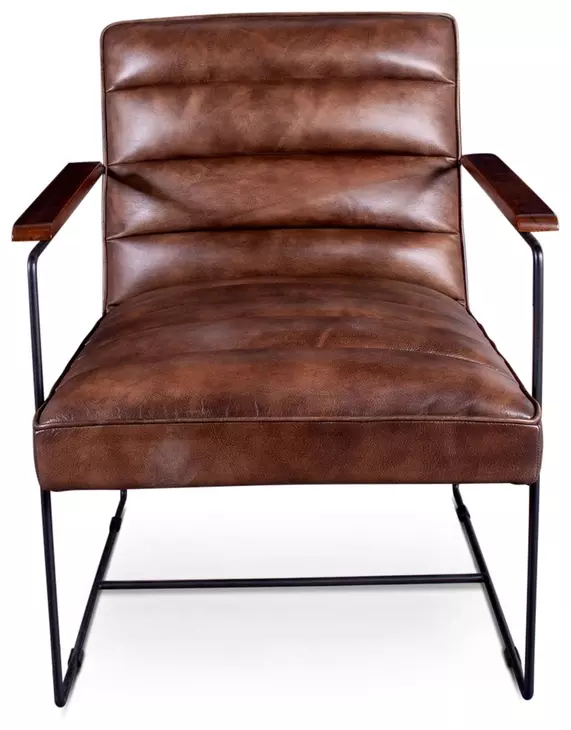Melbourne Antique Whiskey Leather Accent Chair