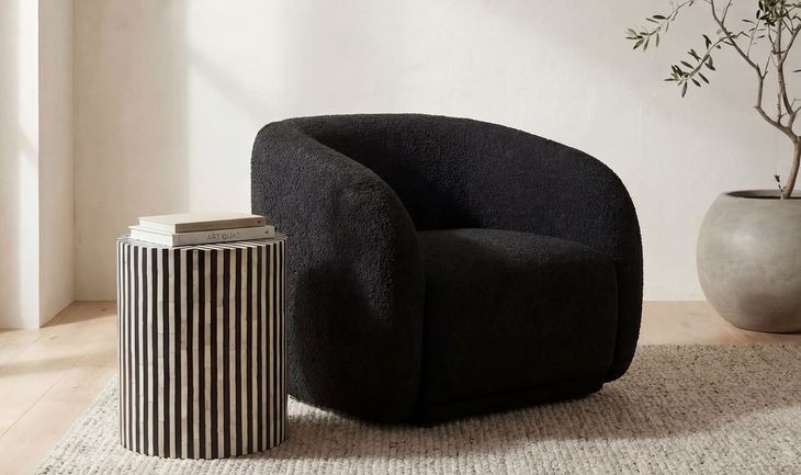Faye Black Upholstered Accent Chair