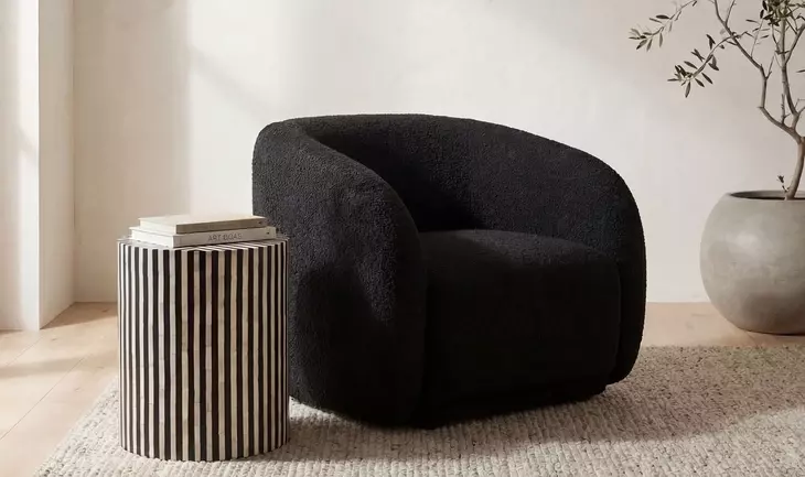 Faye Black Upholstered Accent Chair