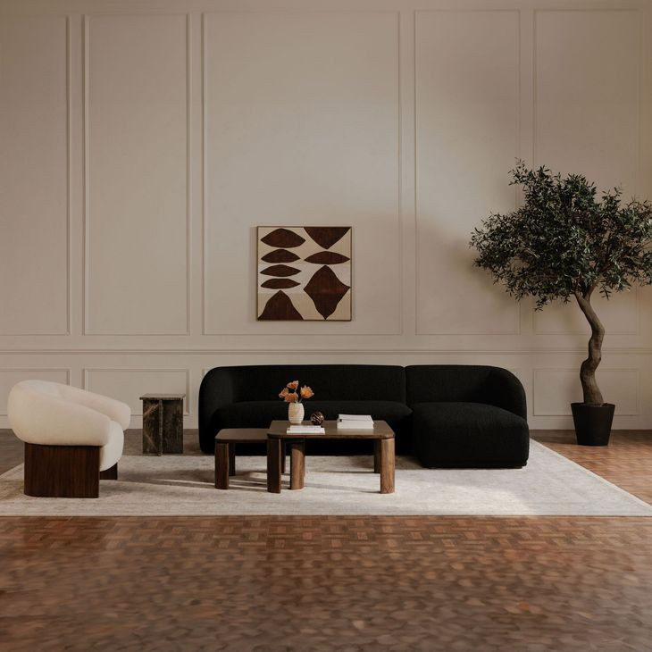 Faye Black 2 Piece Modular RAF Sectional