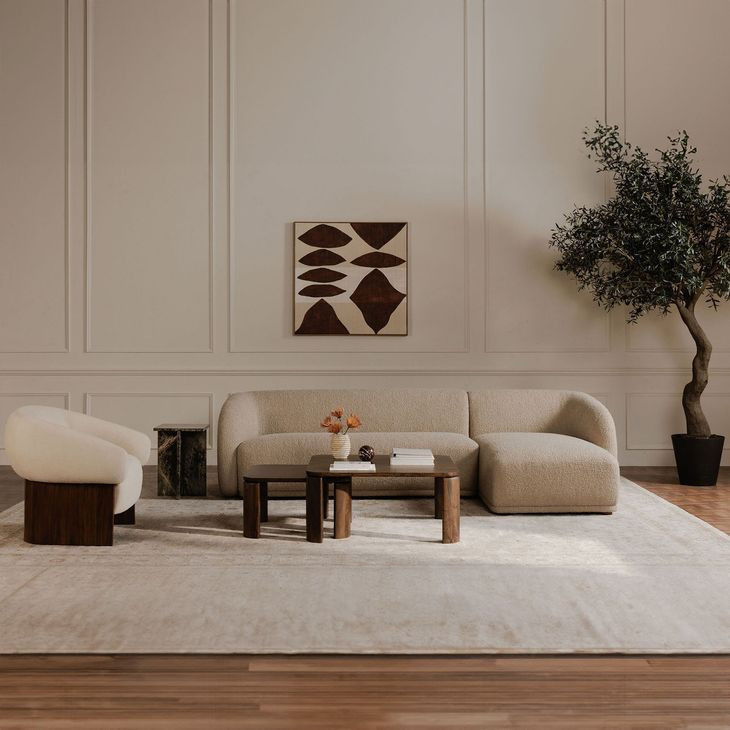 Faye Beige 2 Piece Modular RAF Sectional