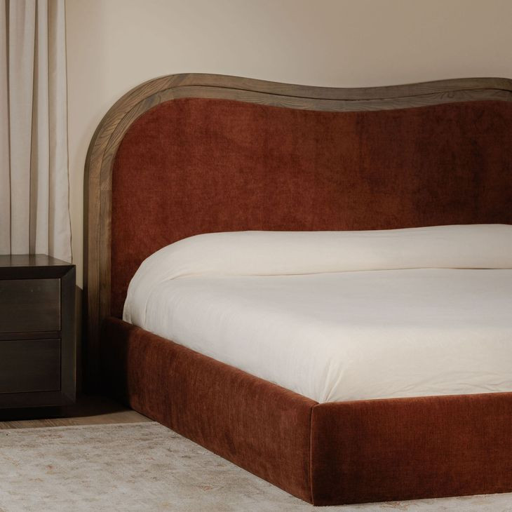 Camilla Chestnut Queen Upholstered Platform Bed
