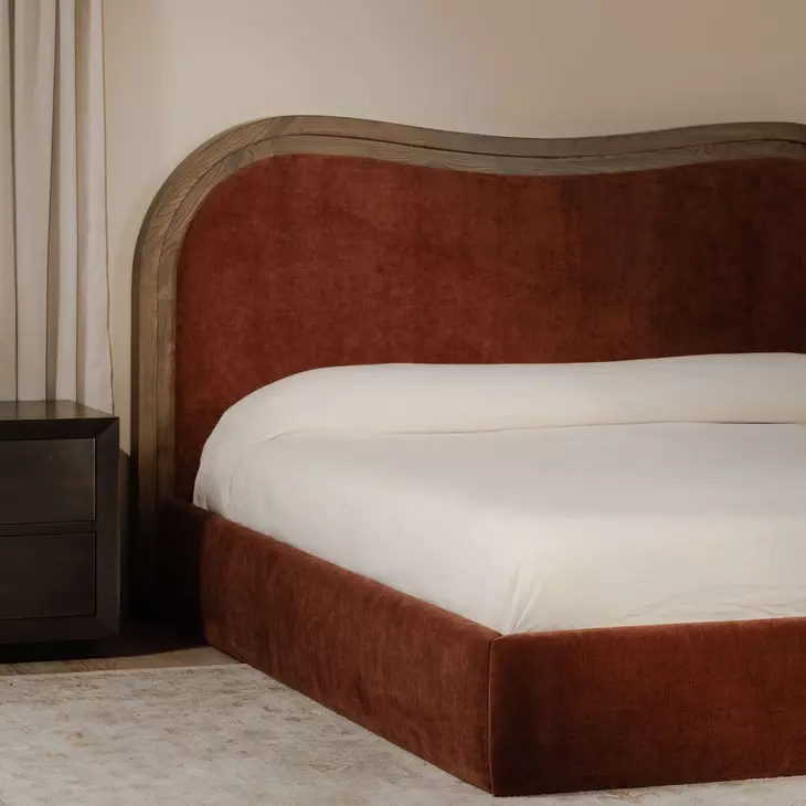 Camilla Chestnut King Upholstered Platform Bed