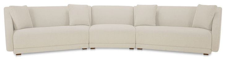 Fraser Off White 3 Piece Modular Sectional with Slipper Chair
