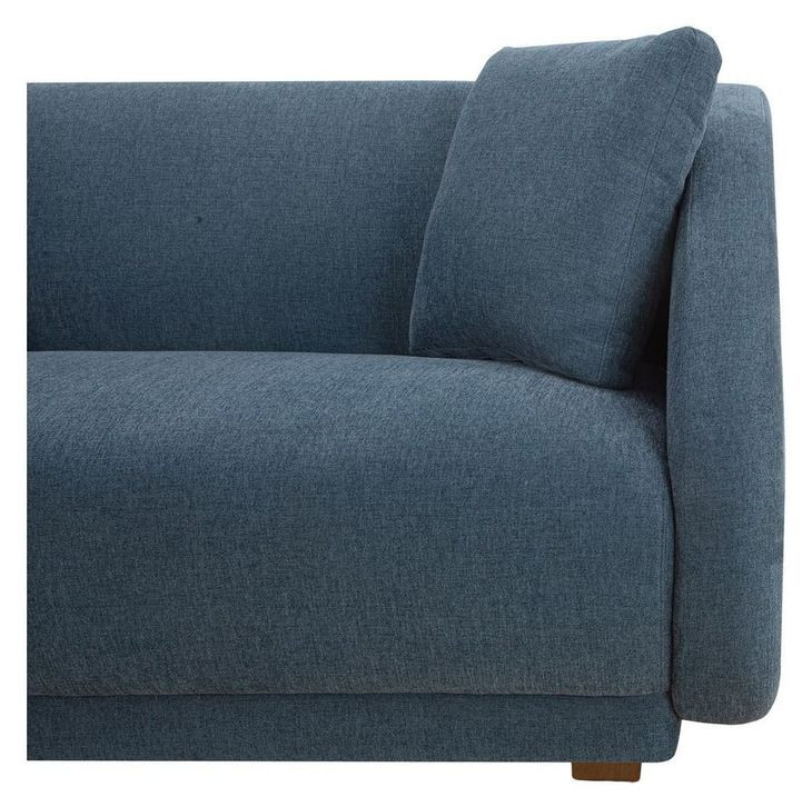 Fraser Deep Blue 3 Piece Modular Sectional with Wedge Slipper and Pillows