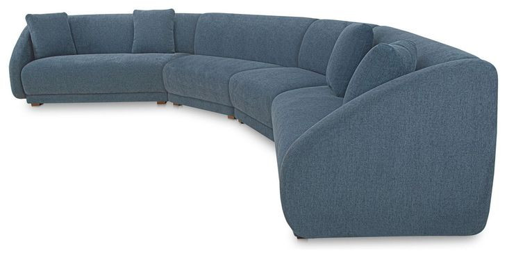 Fraser Deep Blue 4 Piece Modular Sectional with Pillows