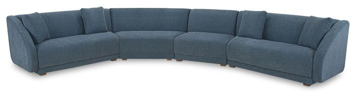 Fraser Deep Blue 4 Piece Modular Sectional with Pillows