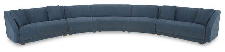 Fraser Deep Blue 5 Piece Modular Sectional with Pillows