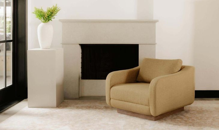Keane Ochre Upholstered Lounge Chair