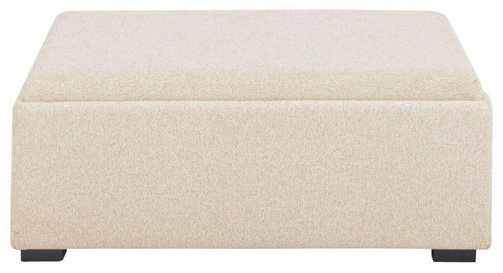 Montana Flecked Oat Upholstered Square Storage Ottoman