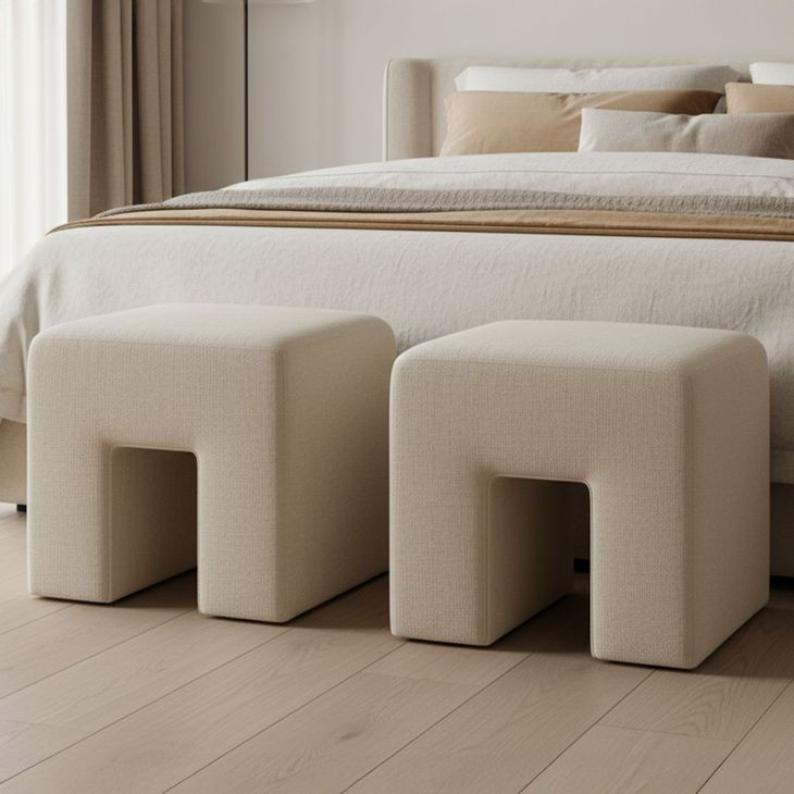 Aidy Oat Upholstered Stool