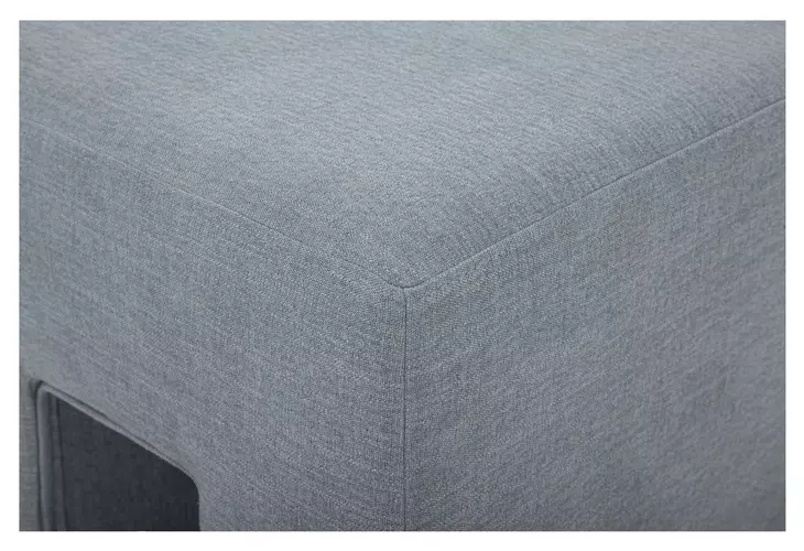 Aidy Light Blue Upholstered Stool
