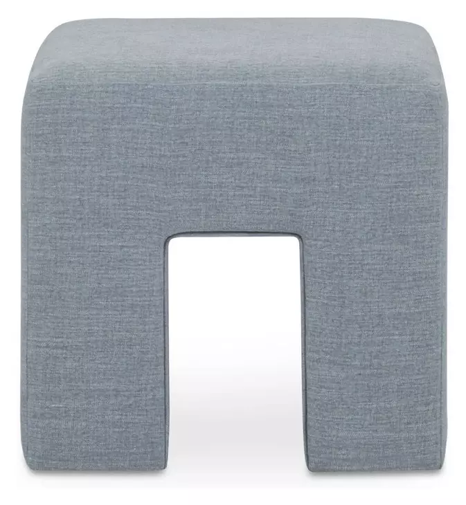Aidy Light Blue Upholstered Stool