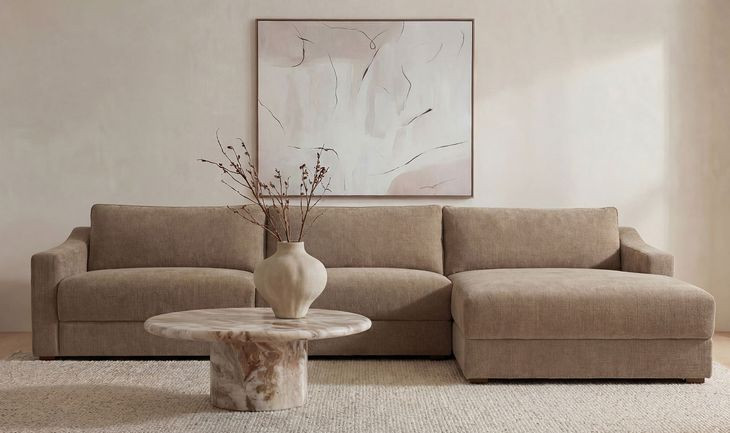 Farrow Taupe 2 Piece Modular RAF Sectional