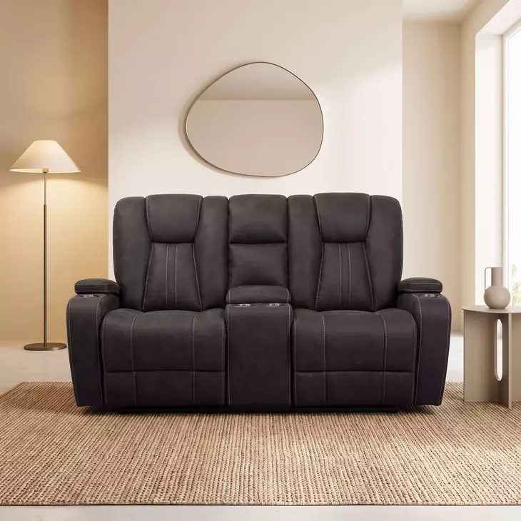 Amirah Dark Gray 74" Glider Loveseat