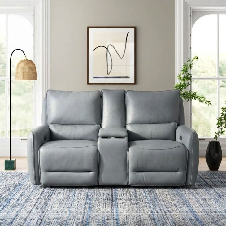 Phineas Pale Blue 74" Power Reclining Loveseat