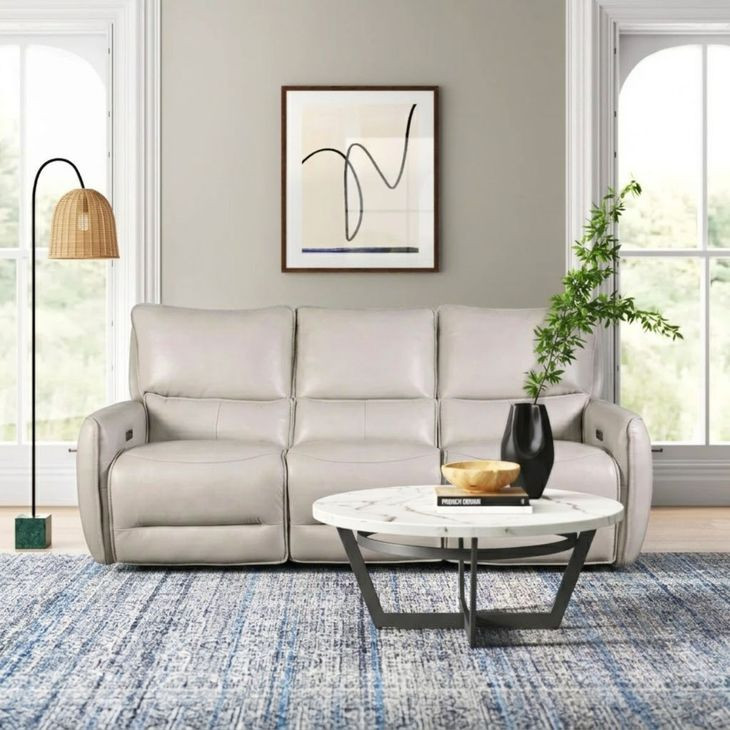 Phineas Beige 85" Power Reclining Sofa