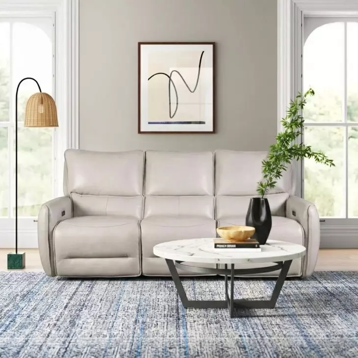 Phineas Beige 85" Power Reclining Sofa
