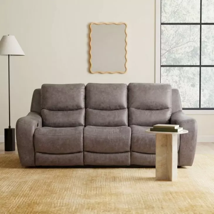 Demetrius Brown 90" Power Reclining Sofa with USB Charging