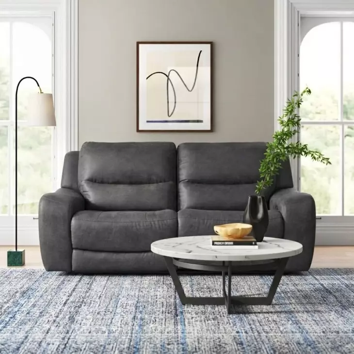 Demetrius Dark Gray 66" Power Reclining Loveseat with USB Charging