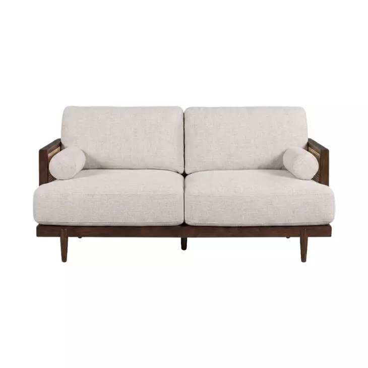 Alesund Beige And Walnut 65" Loveseat