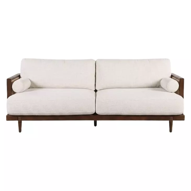 Alesund Beige And Walnut 87" Sofa