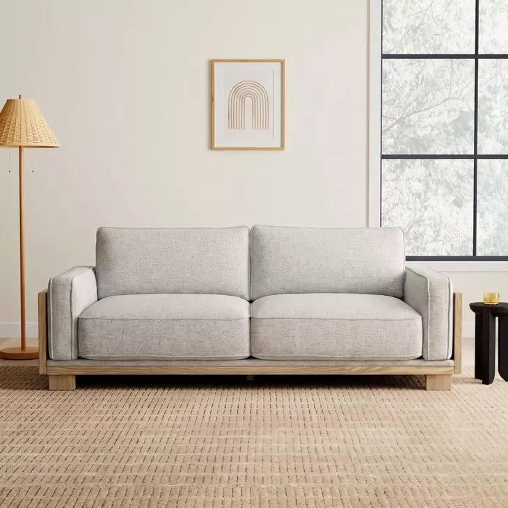 Harstad Light Brown And Natural 93" Sofa