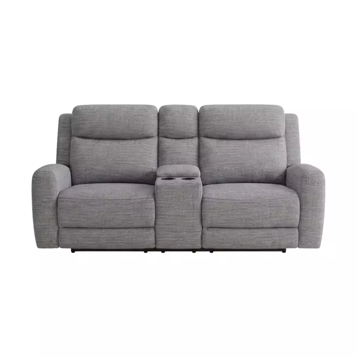 Antonius Gray 78" Manual Reclining Loveseat with Console