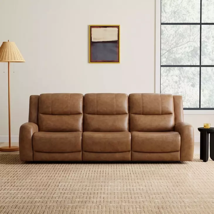 Leolinus Brown 88" Manual Reclining Sofa