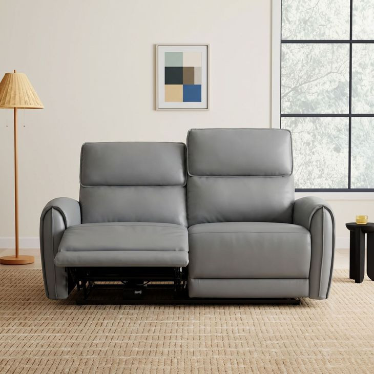 Schlieren Gray 57" Power Reclining Loveseat with USB Charging