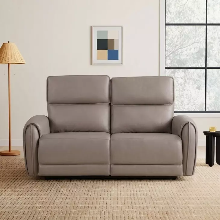 Schlieren Light Brown 57" Power Reclining Loveseat with USB Charging