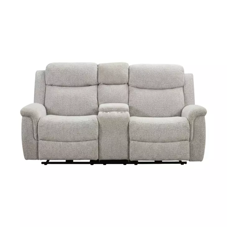 Sandbach Light Gray 68" Manual Reclining Loveseat with Console