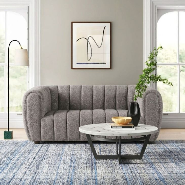 Aversa Charcoal Gray 63" Loveseat