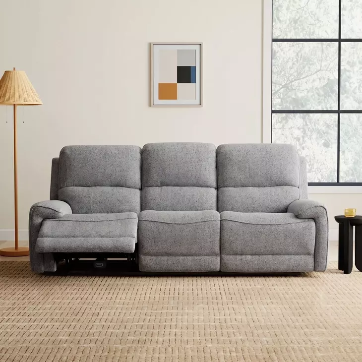 Morcote Gray 83" Power Reclining Sofa with USB Charging
